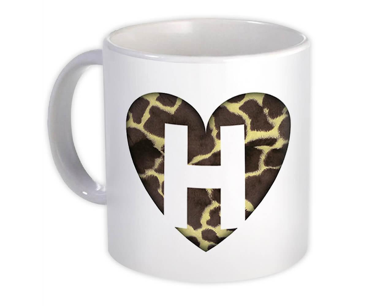 Geschenk mok: Monogram Letter H Giraffe
