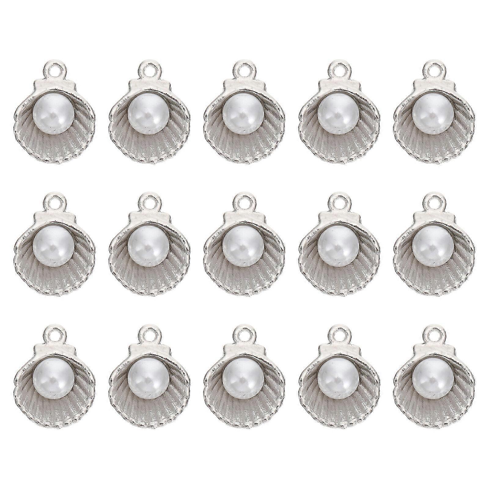 15pcs Shell Pearl Charms Emaille Muschel Shell Anhänger Diy Ohrschmuck Zubehör