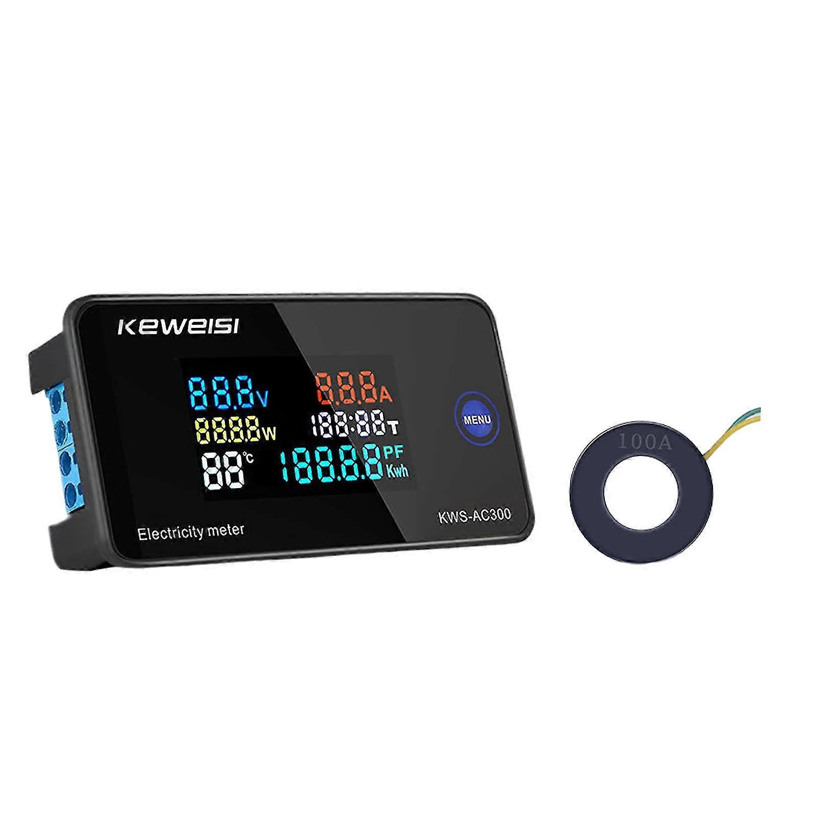 Ac Voltmeter 100a Ammeter Ac50a Current 50-300v Digital