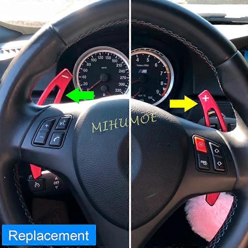 For BMW X5M (E70) X6M (E71) M3 (E90/E92/E93) Replacement Steering Wheel Gear Shift Paddle Shifter Extension Aluminum Red