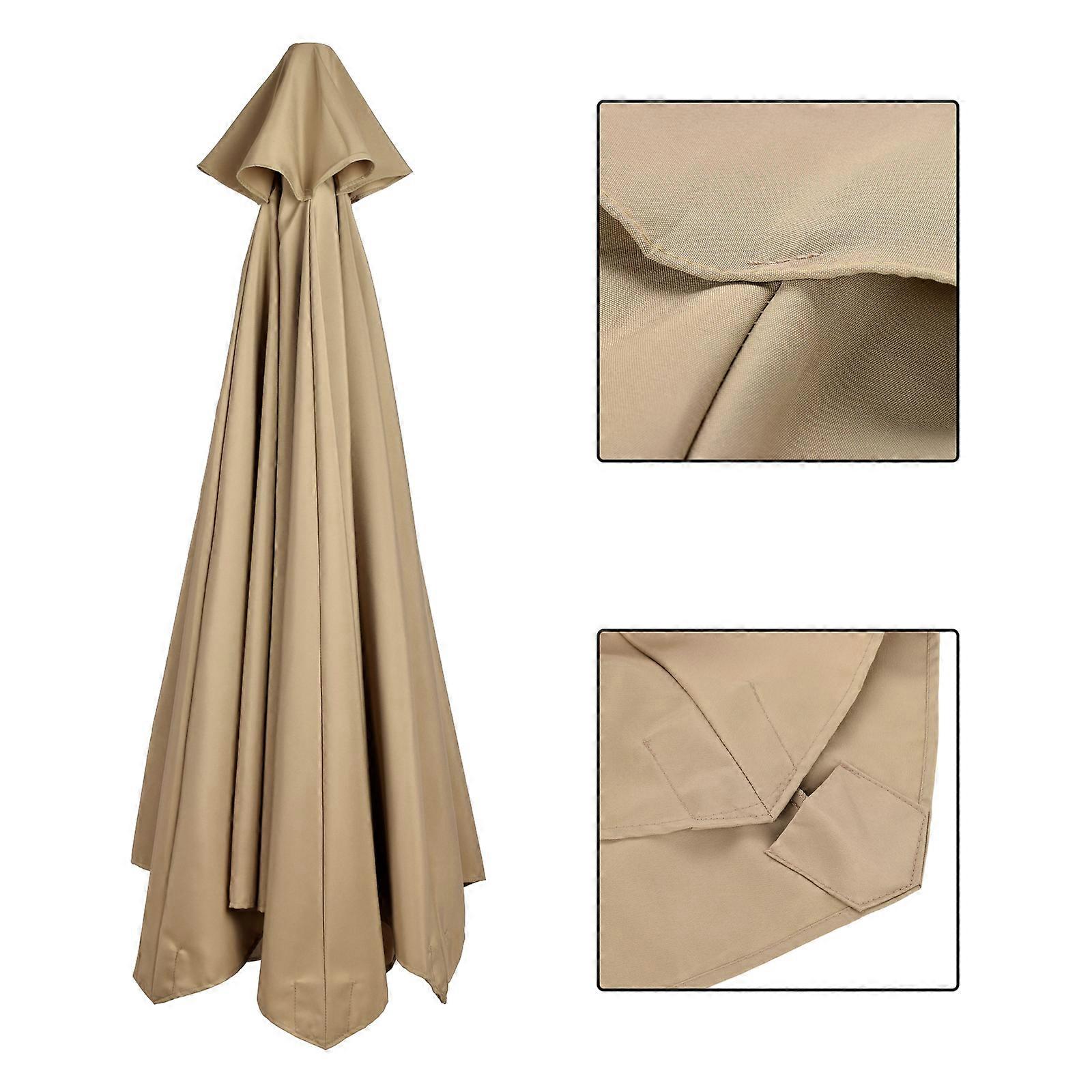 3 Meters 6 Bone Patio Umbrella, Yard Umbrella Push Button Tilt Crank