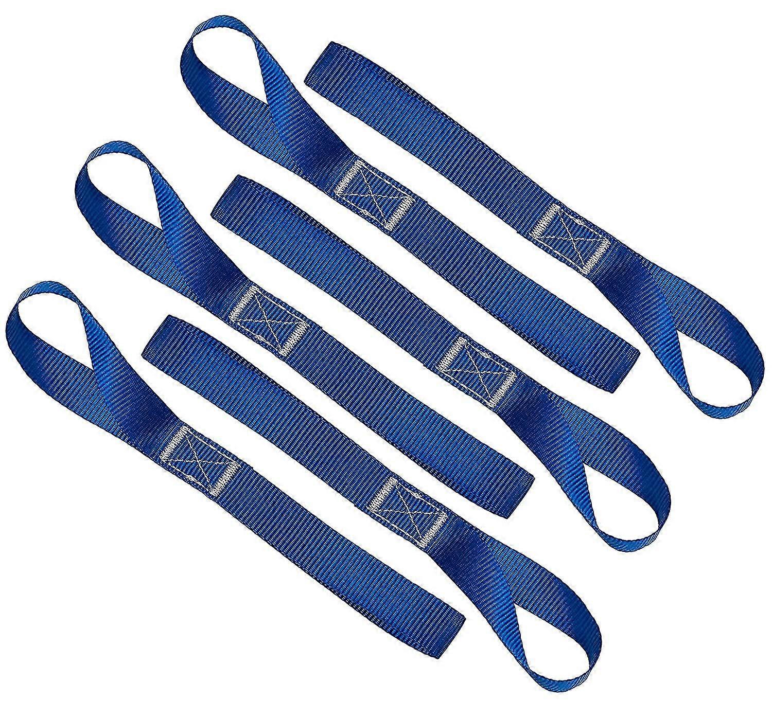 Soft Loop Tie Down Straps - 1.500 Load Capacity- 6 Pack - Loops For Dirt Bikes, blå
