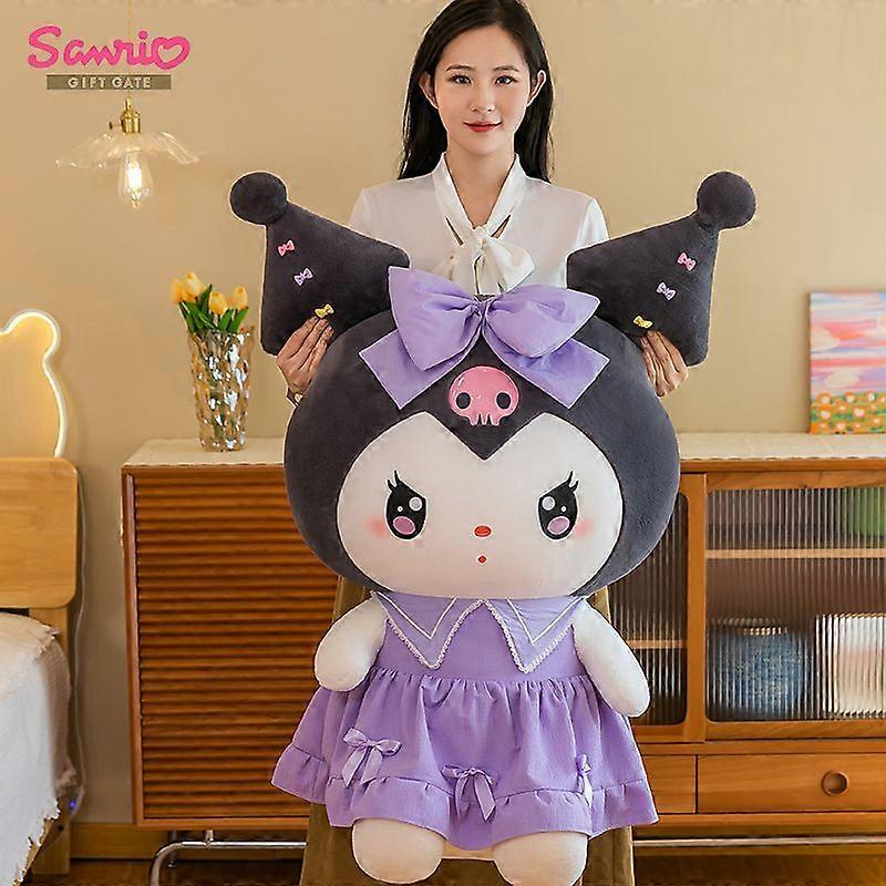 GaiBoSi 65 سنتيمتر كبير الحجم Sanrio دمية أفخم Kuromi لحن القوس دمية قرون الشيطان هدية سرير زخرفة المنزل بالجملة Pliiow لينة أنيمي أفخم