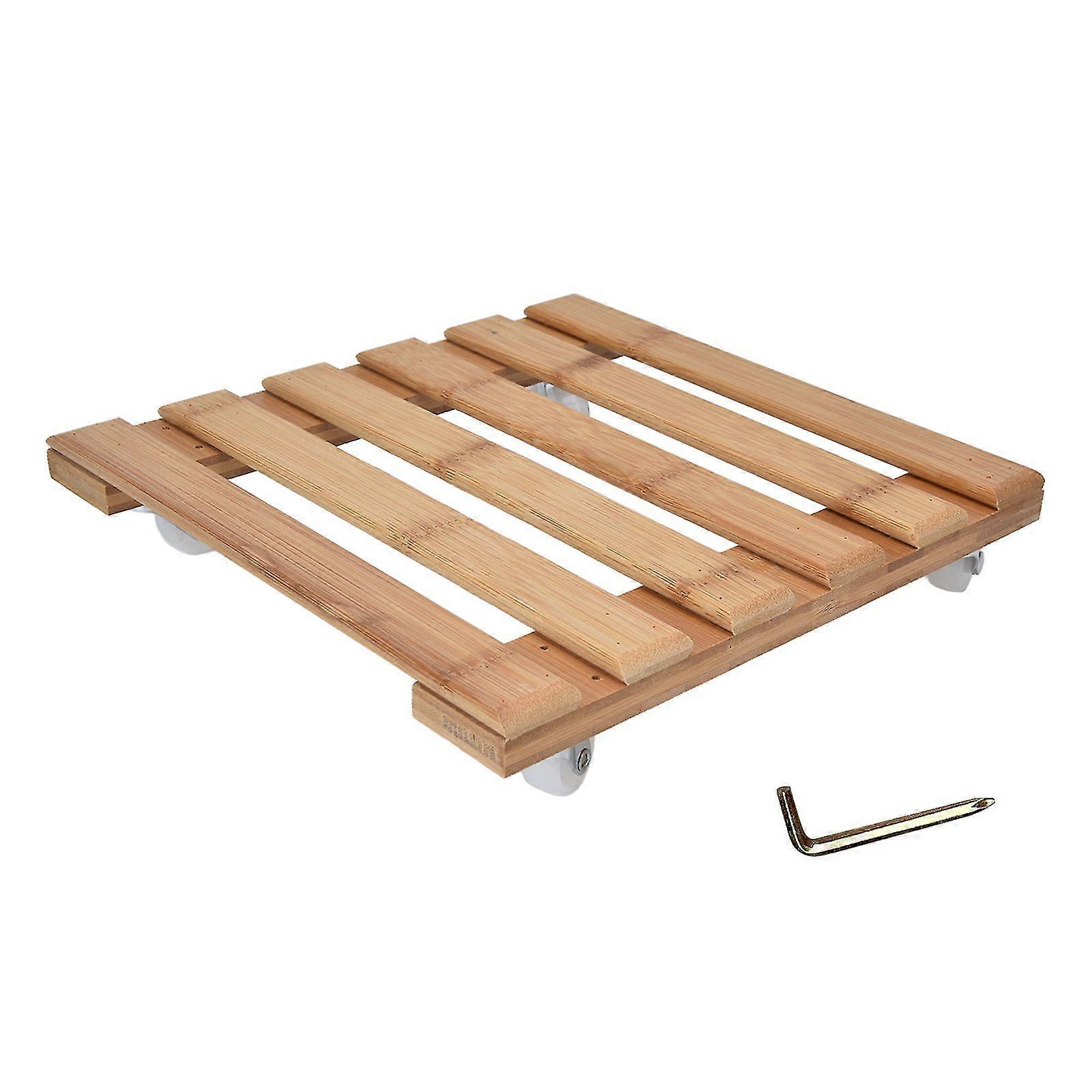 Square Plant Roller Base Stand 25x25cm with Removable 360 Caster Wheel for Flower Pot