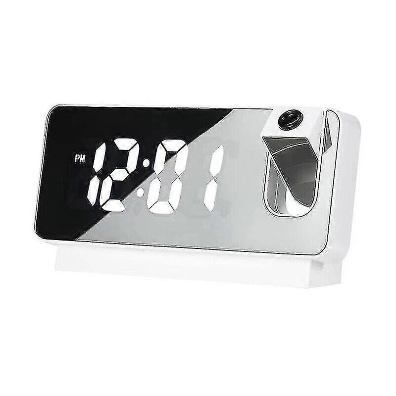 Led Spiegel Projektion Wecker Thermometer Digital Snooze Rotierenden Display Usb