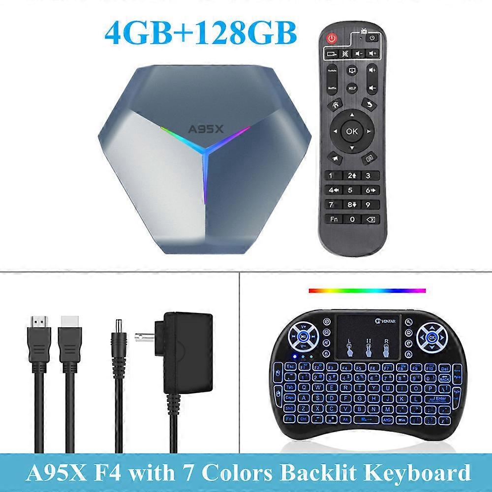 A95X F4 Smart TV Box Android 11 RGB Light Amlogic S905X4 4G 64G 128GB 8K Lecteur multimédia Double Wifi Bluetooth 5.0 A95XF4 Décodeur