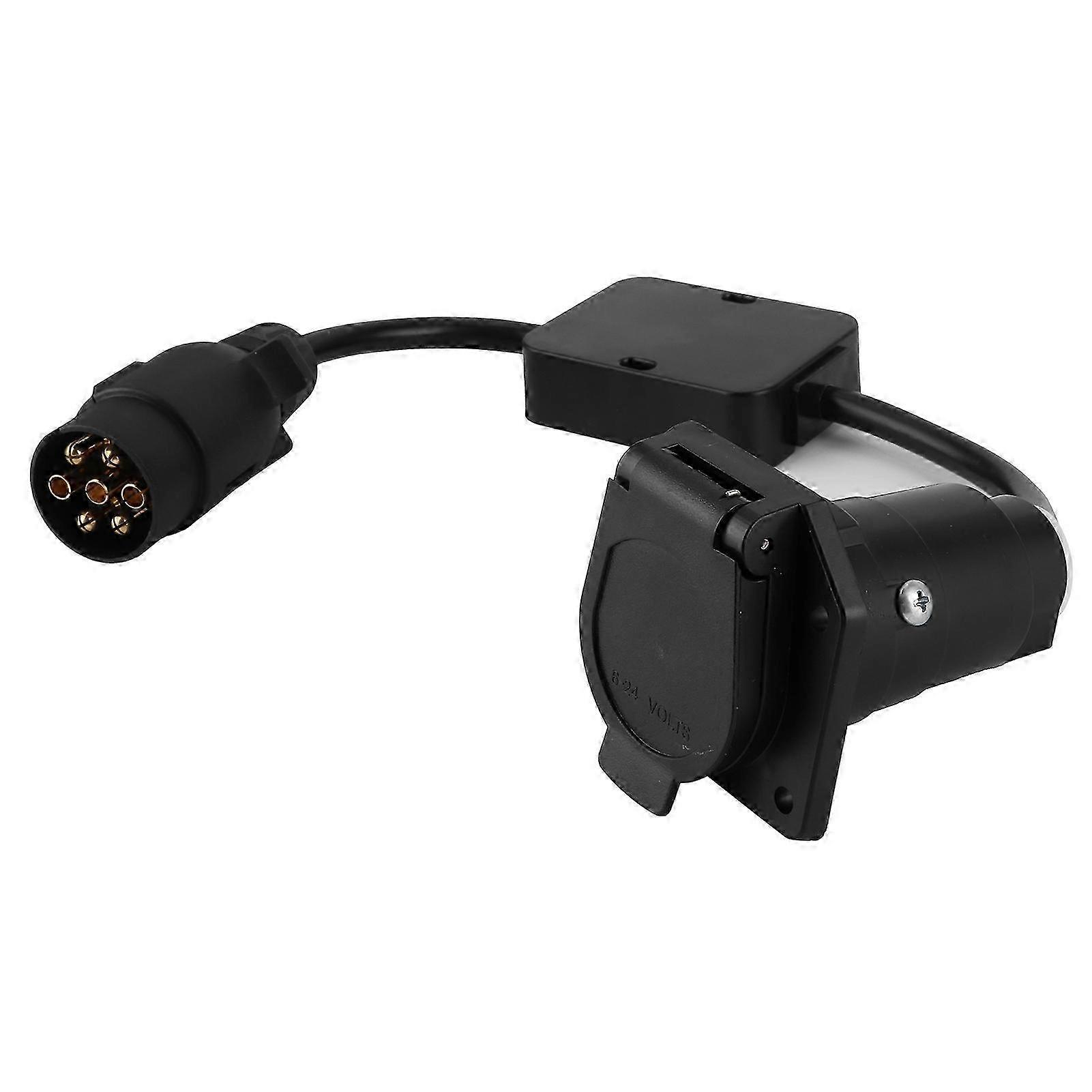 Trailer Connector Light Cable Conversion Adapter for European 7 Pin to American 7 Way Plug