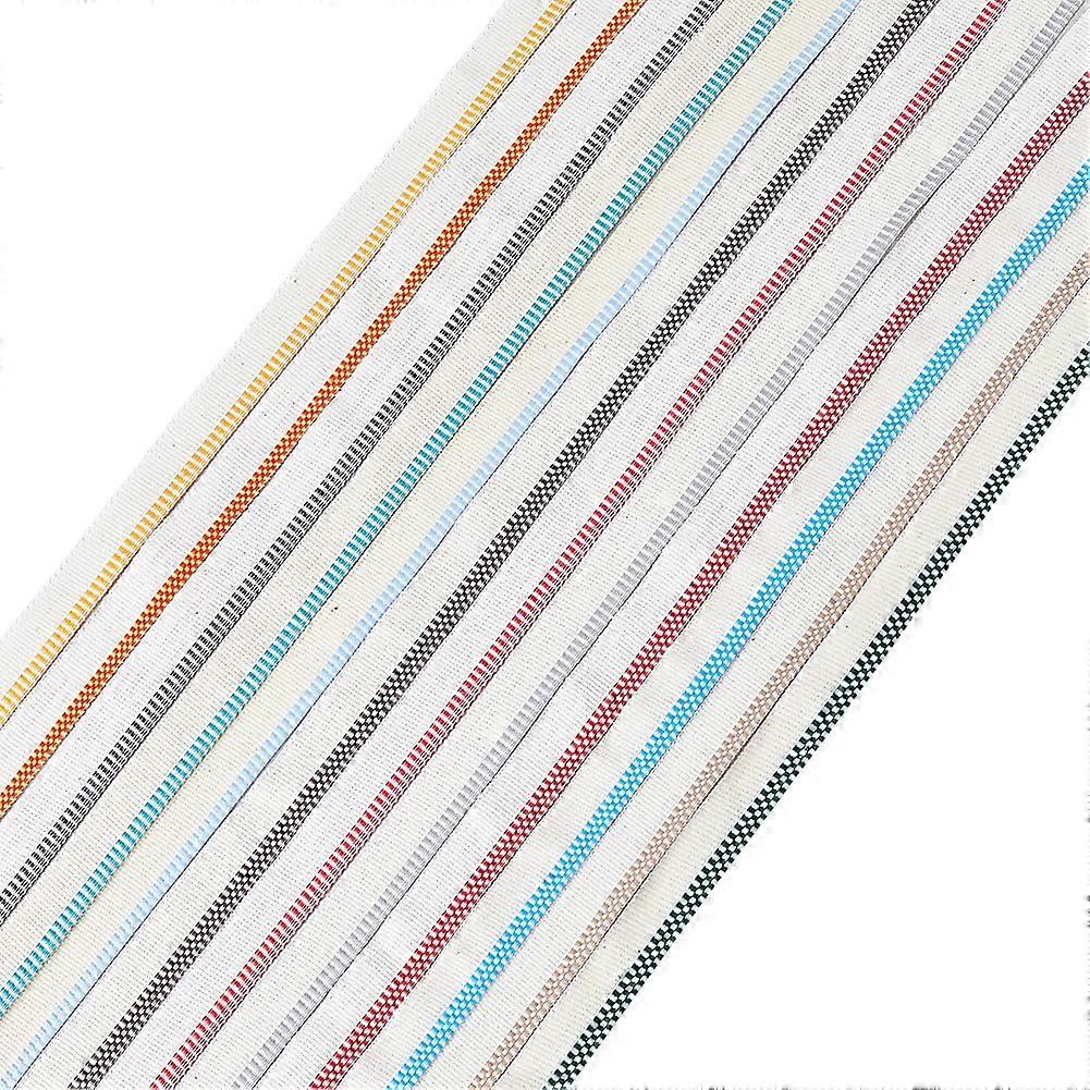 DIY 12PCS Book Binding Headbands 1.5 Yard/PC Polycotton Bookbinding Endbands 0.5inch Width Book Headband Book Decor Ribbon Book Binding Cloth for Book