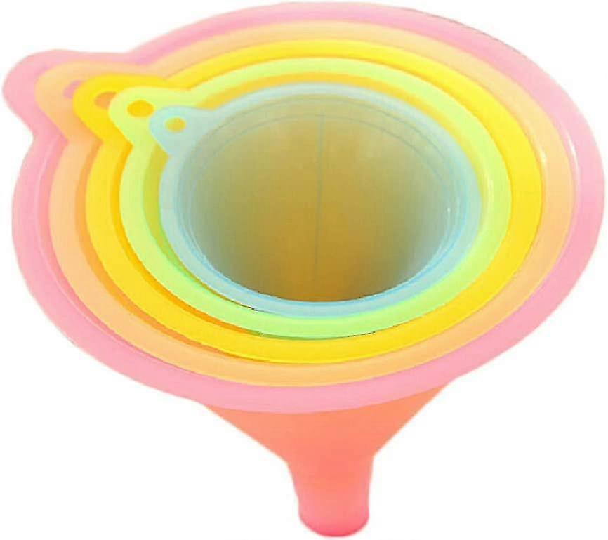 Plastic Different Size Clear Funnels For General Laboratory Kitchen Household Tools, (5 Pieces Multi Size)