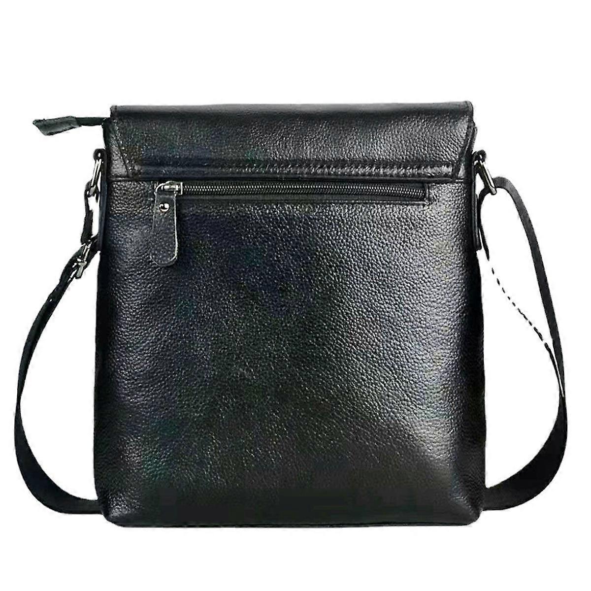Men Leather Shoulder Bag Multi Pockets Satchel Bag