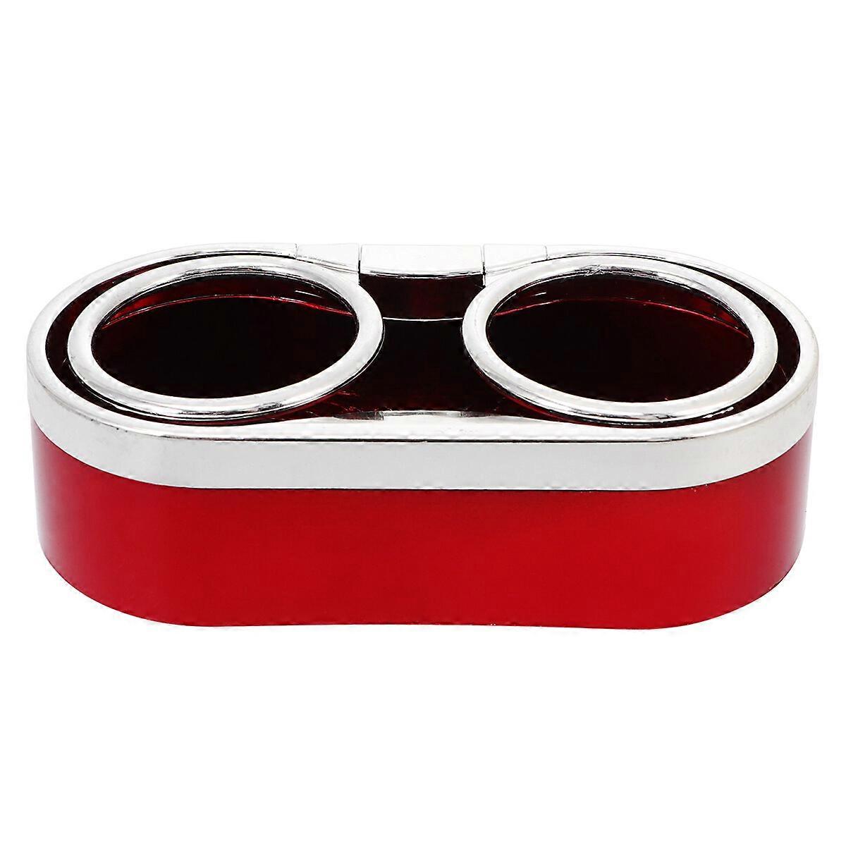 1Pc Multi-function Double-Cup Holder Automobile Water Drink Rack(Red)