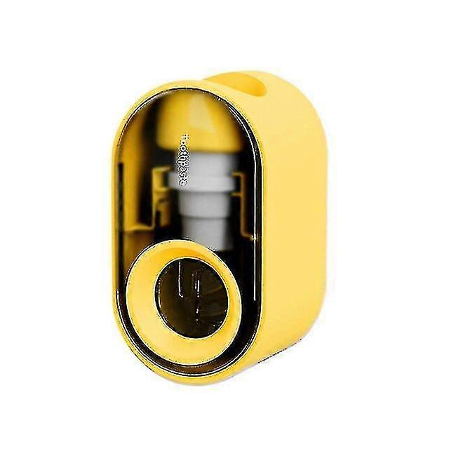 Automatic Toothpaste Dispenser Wall Mounted Toothpaste Squeezer Tube Squeeze Toothpaste Clip Holder Bathroom Tooth Accessories Yellow