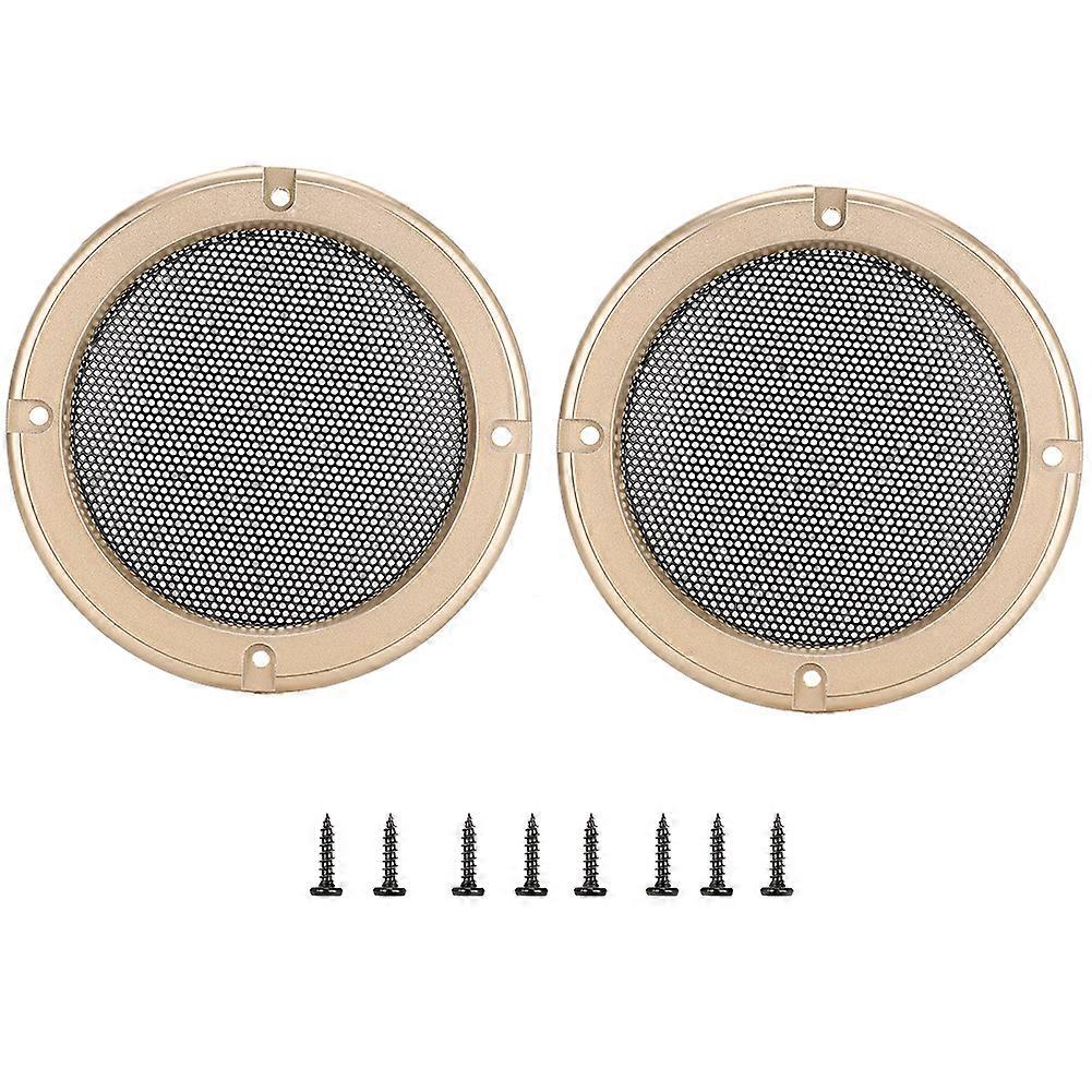 2pcs Metal Speaker Covers, Decorative Circle Mesh