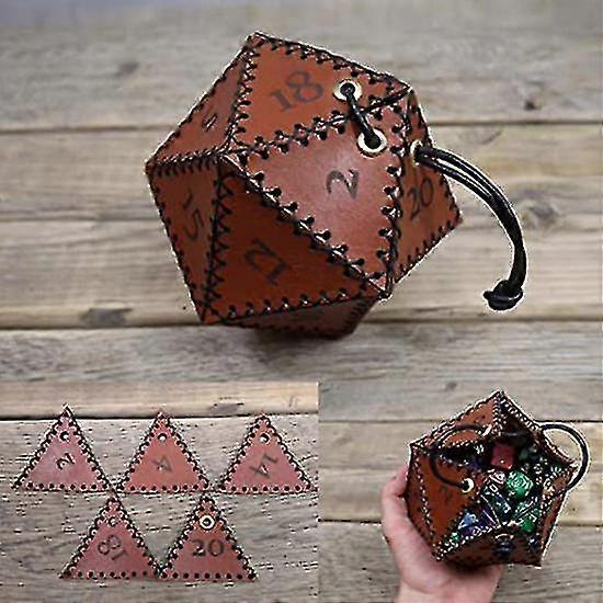 Drawstring Leather Dnd Dice Bag, Rpg Dice Pouch