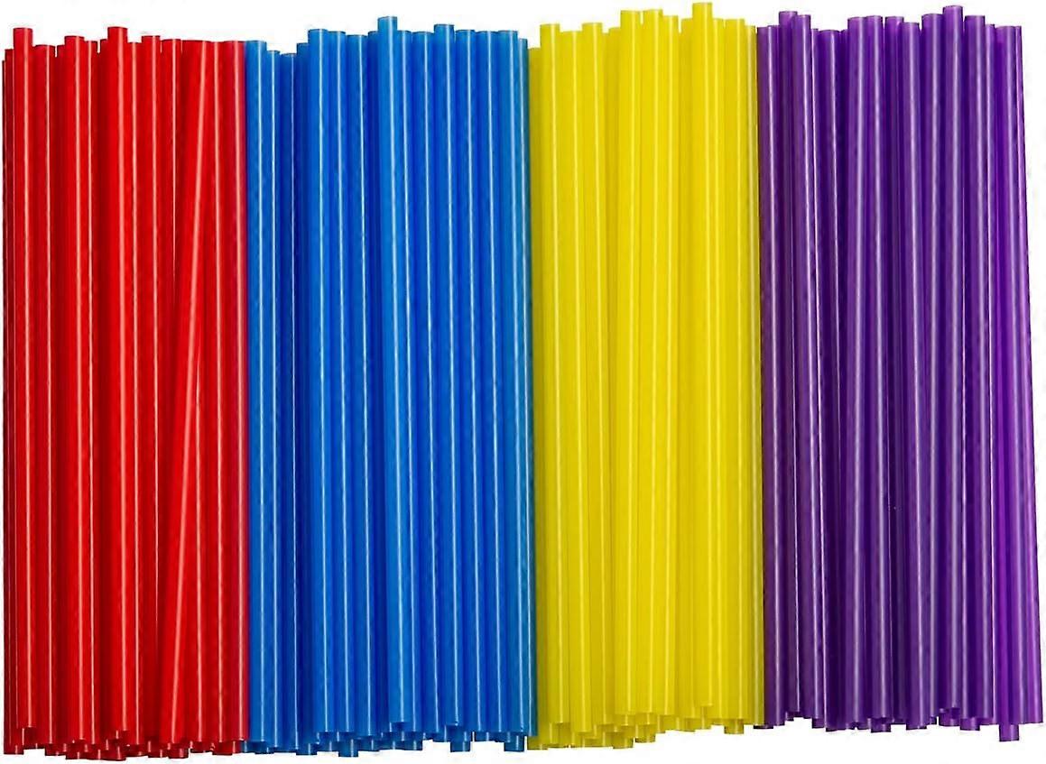 [500 Pack] Disposable Plastic Drinking Straws - 10" High - Assorted Colors