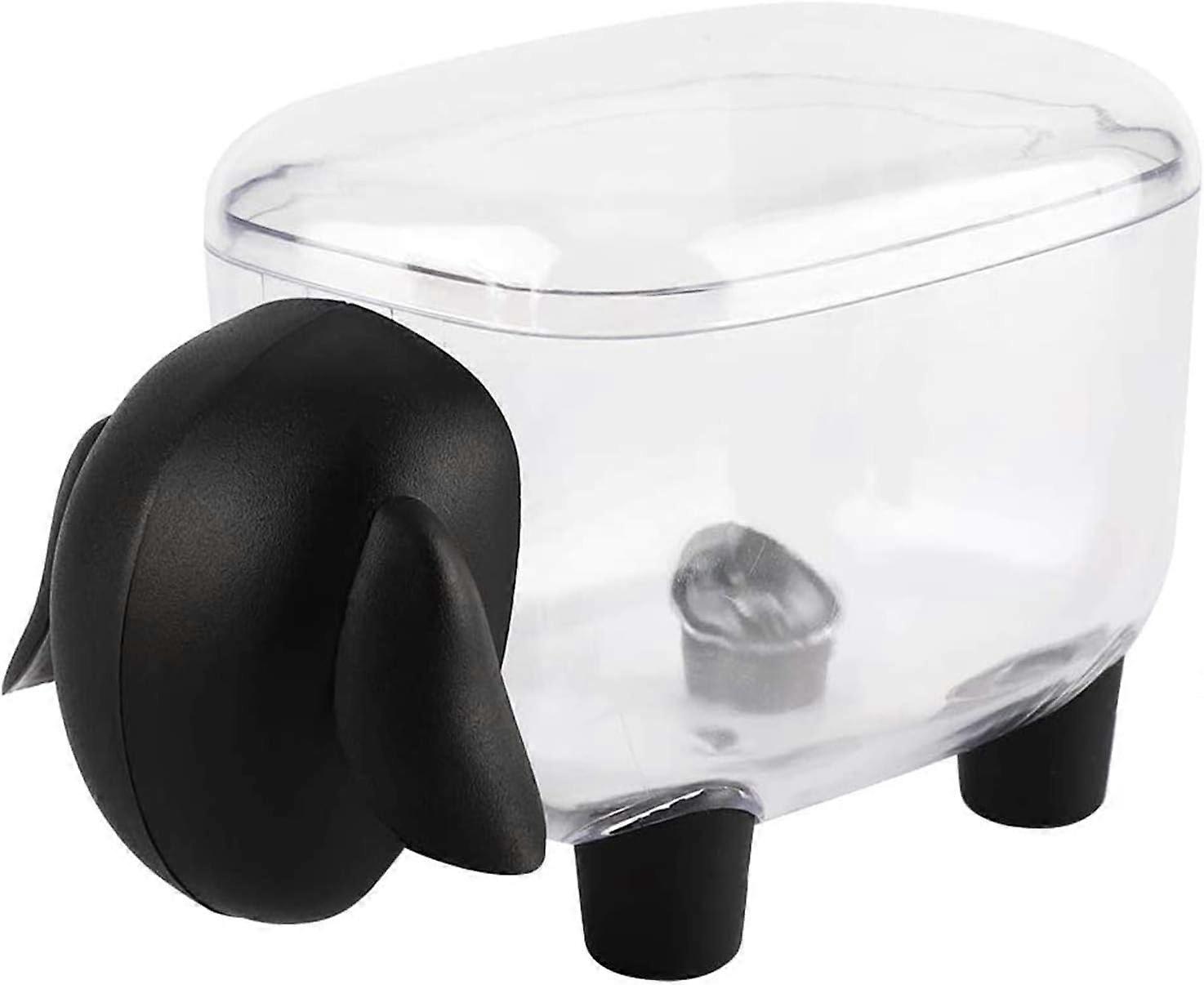 Sheep shaped cotton swab storage box (black)