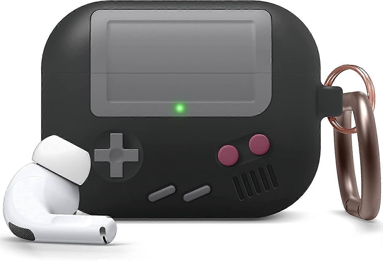UBIUO AW5 Compatible with Airpods Pro Case, Classic Handheld Game Console Design Case with Keychain, Durable Silicone Construction, MagSafe Compatible