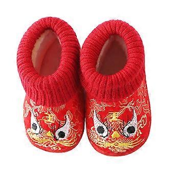 1 paire de chaussures d’hiver pour enfants chaussures chaudes brodées chaussures décontractées pour enfant
