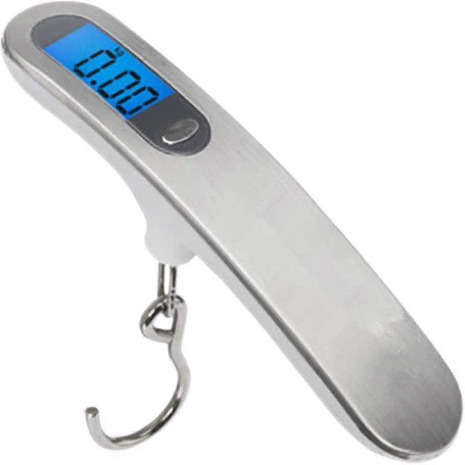 Hanging Hook Scale Digital Display Portable Weighing Scale Luggage Scale (1pc, Silver)