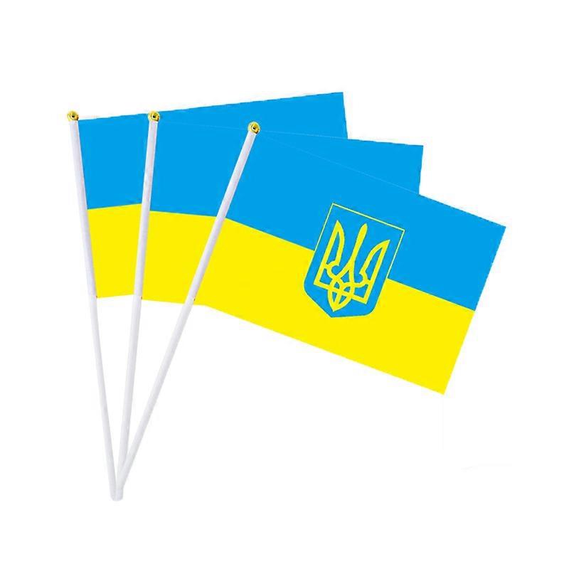 50PCS Ukraine hand waving small flag