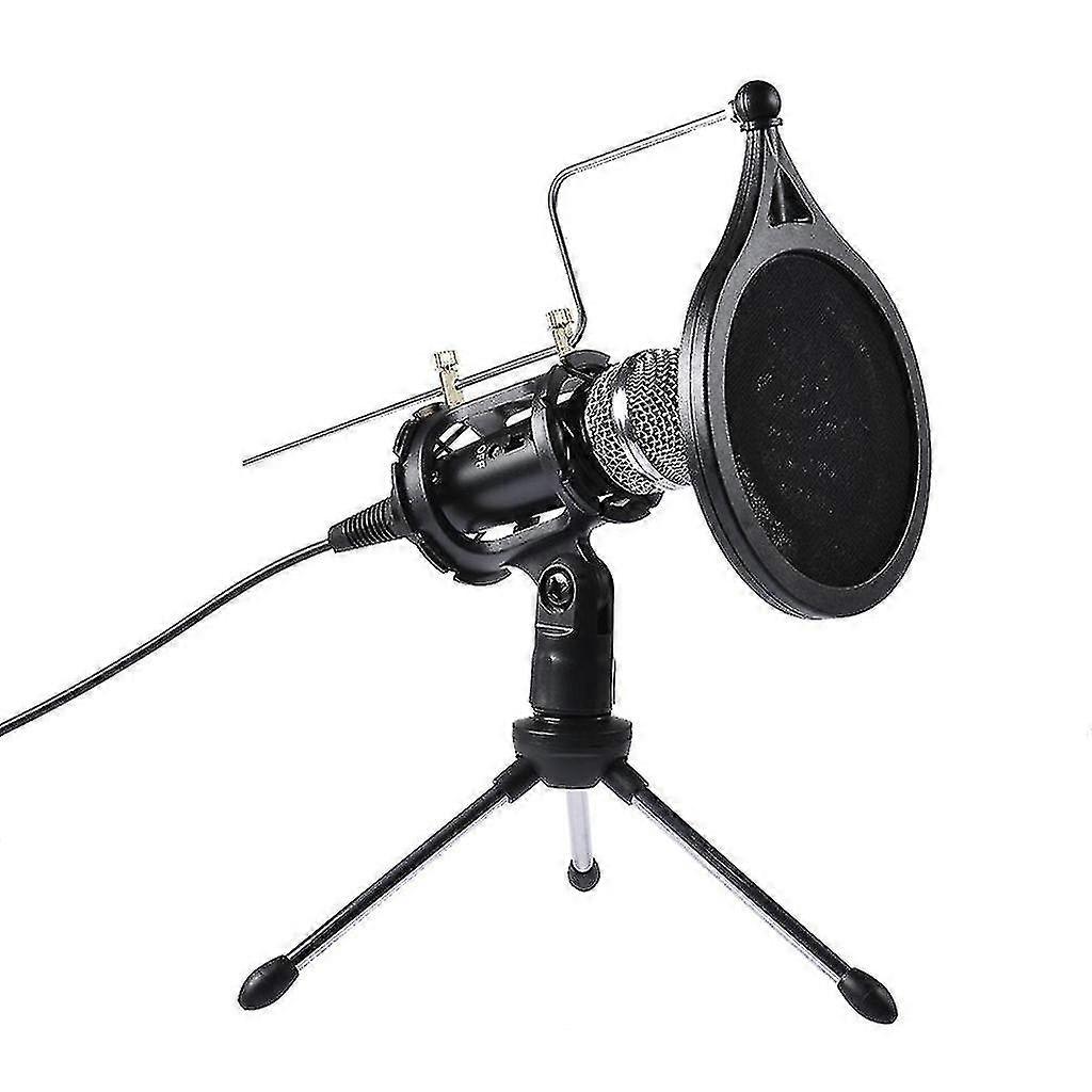 1set Usb Computer Microphone Phone Condenser Mic Stand For Broadcast Interview