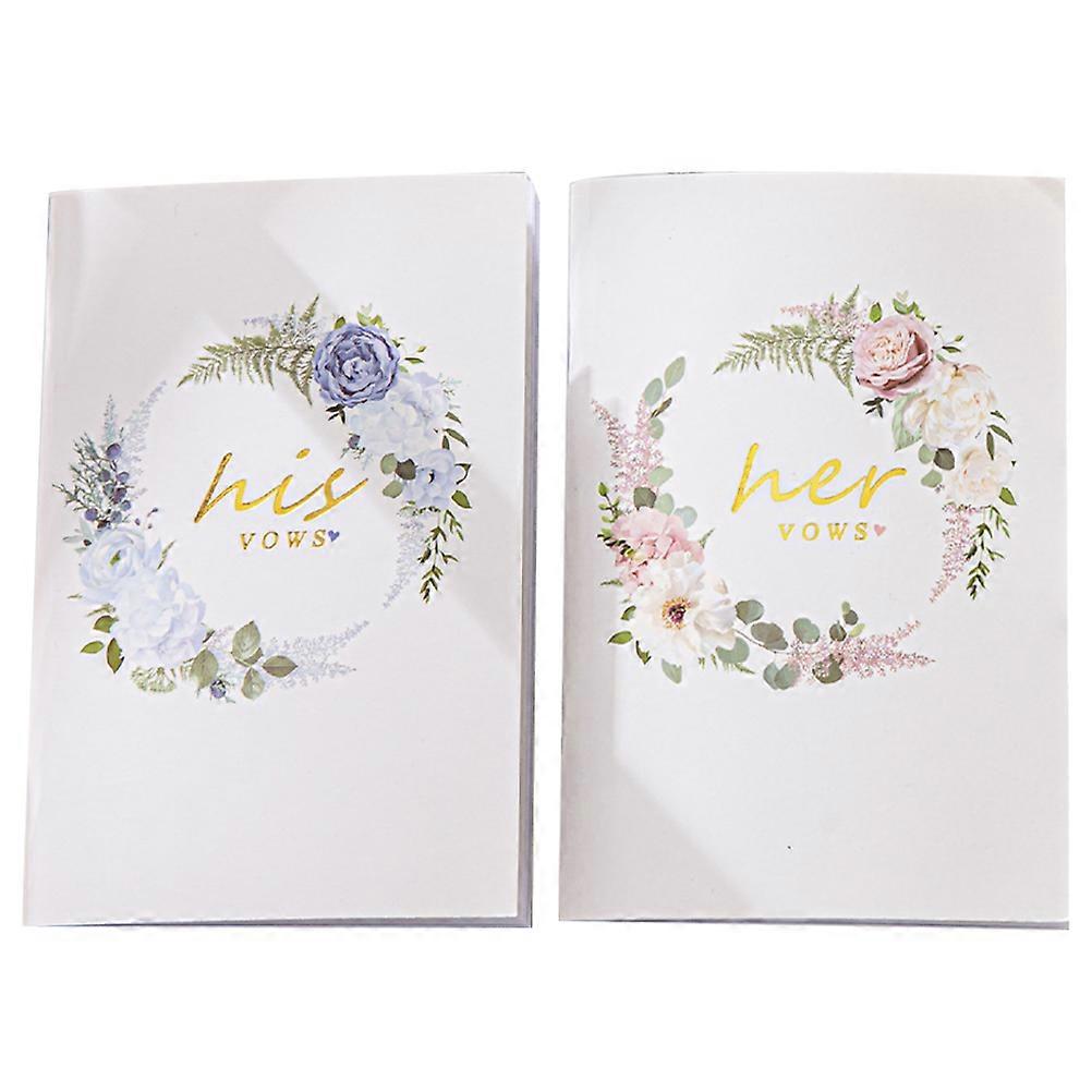 2pcs Vow Books for Wedding His and Her Vow Notebook Bride and Groom Booklet