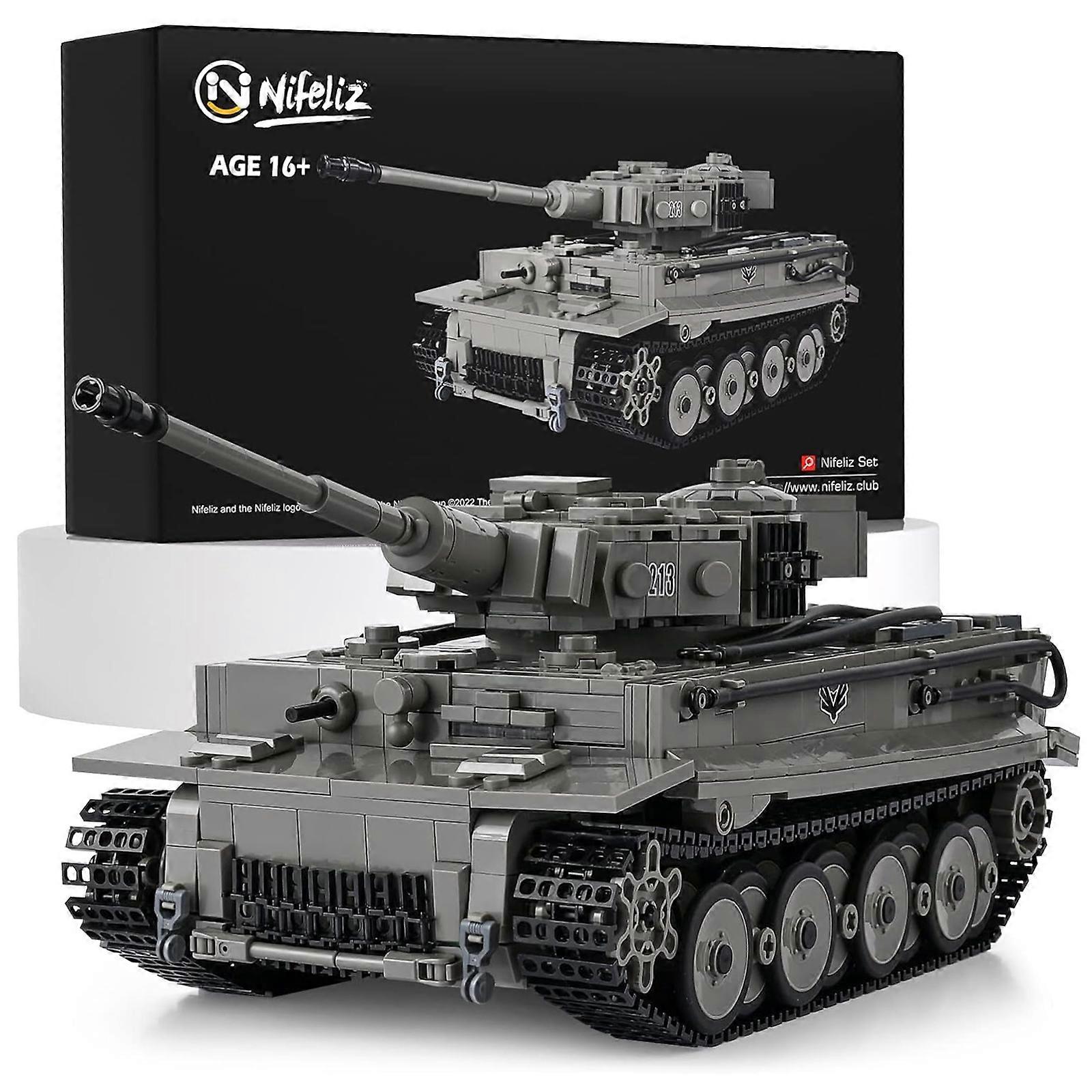 مجموعة بناء الدبابات الثقيلة Nifeliz Tiger ، مجموعة بناء الدبابات المسلحة WW2 ، لعبة نموذج البناء العسكري لتقديم الهدايا في سن المراهقة (1776 قطعة)