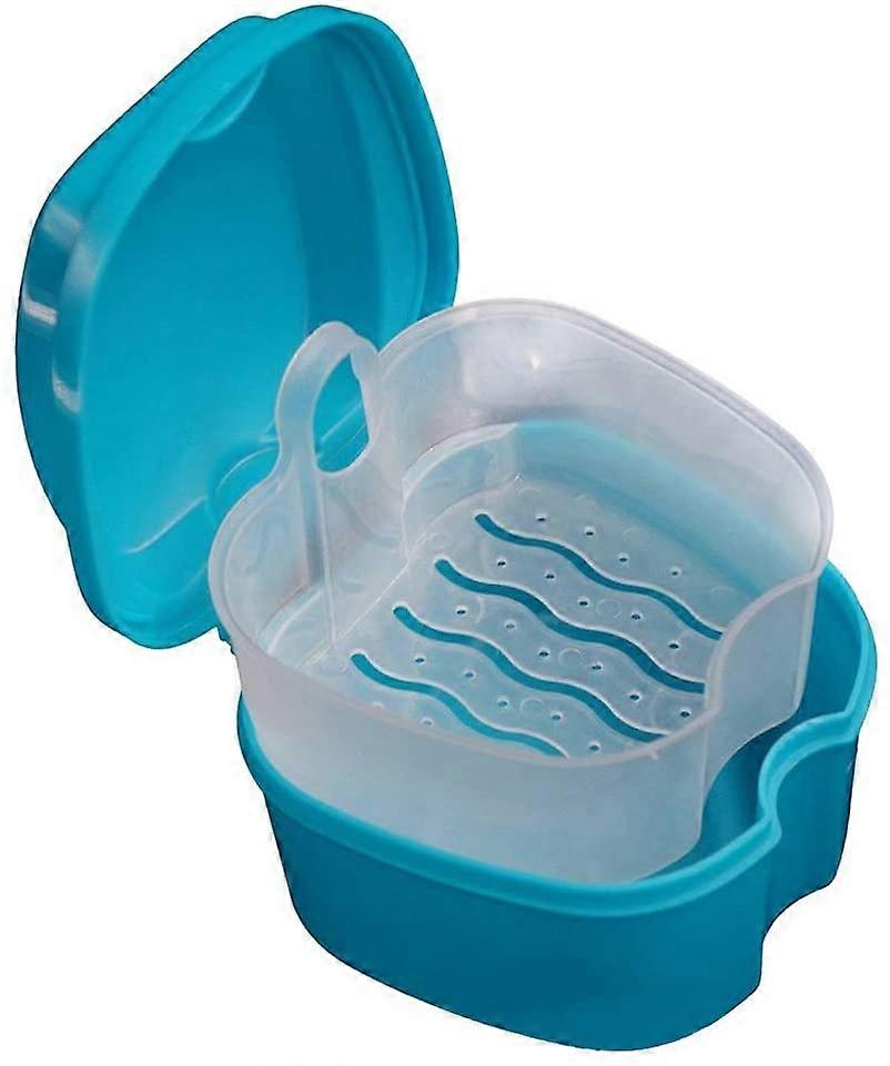 2024Denture Case Plastic False Teeth Bath Box Retainer Orthodontic Mouth Guard Storage Container Holder