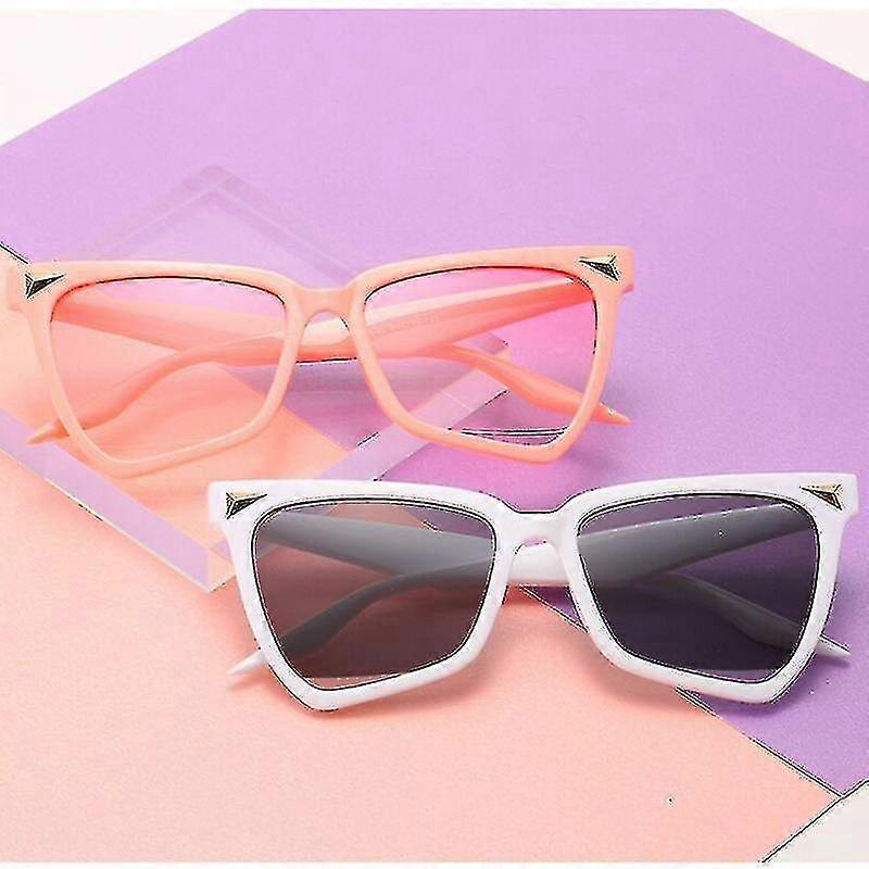 Big Square Sun Glasses Fe Uv400 Transparent Frame