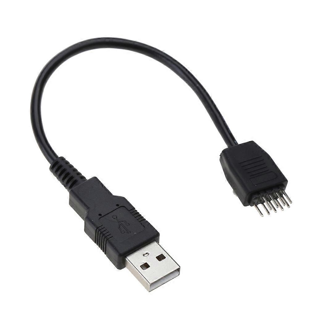 Cable convertidor de placa base USB de 9 pines macho a USB tipo A macho
