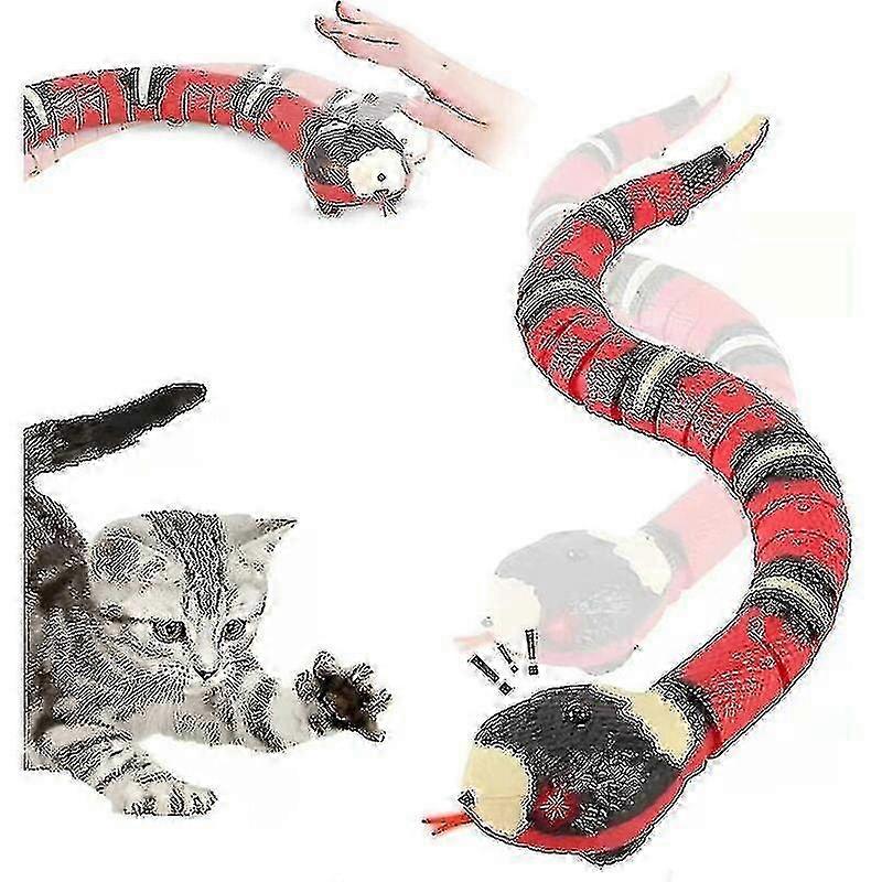 Interactive Cat Toy, Smart Sensing Snake, Moving, Rechargeable, Automatically Senses Obstacles And Escape