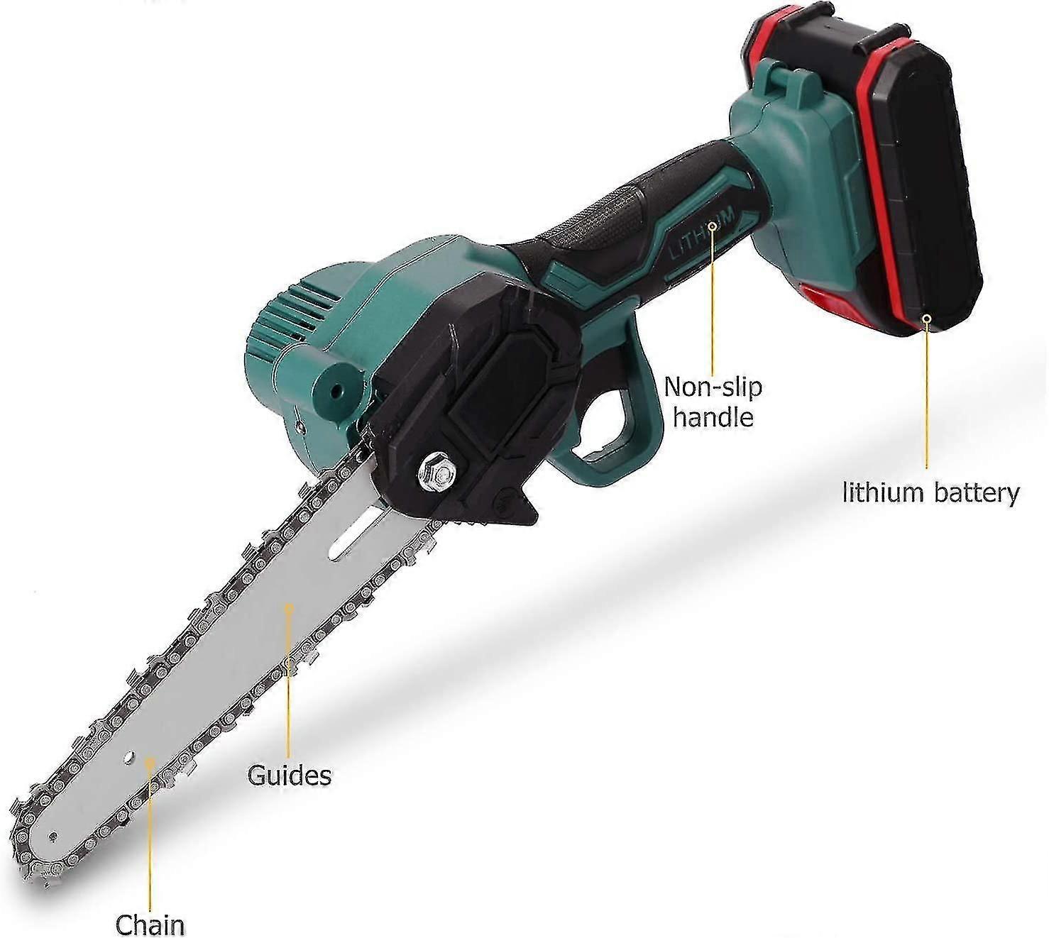 منشار تشذيب كهربائي محمول وقابل لإعادة الشحن بجهد 21 فولت مع 1 بطاريات ، بالمنشار الصغير لتقسيم الخشب ، لبستان الحديقة