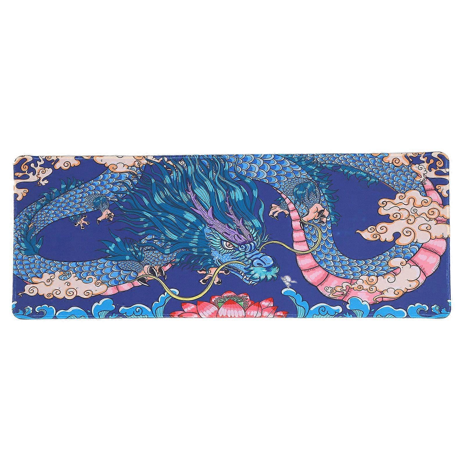Rubber Washable Exquisite Pattern Mouse Pad Home Office Computer Mousepad Accessory300 x 800 x 3mm Loong