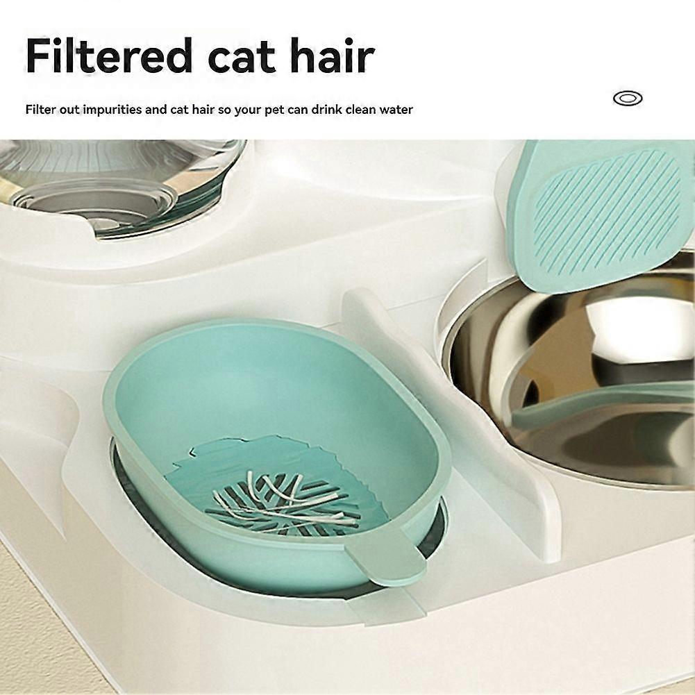 Automatic Feeder Pet GravityFeeder with Dry and Wet Separation - Grey, Automatic Water Refill, Larg