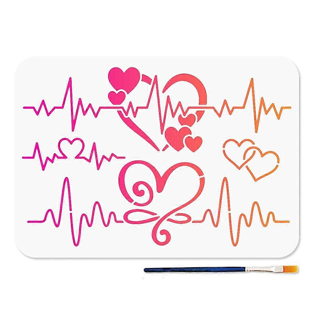 PET Hollow Out Drawing Painting Stencils for DIY Scrapbook Photo Album Heart 210x297mm