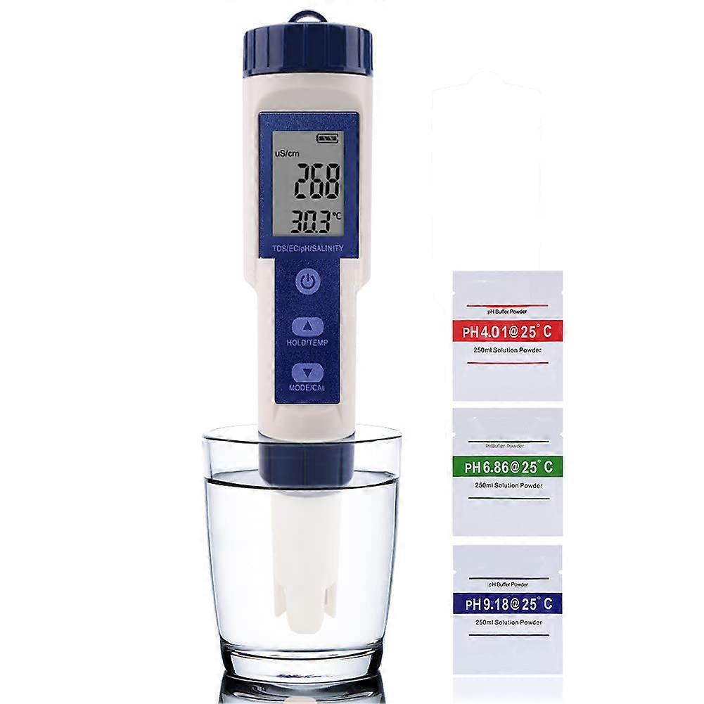 EZ-9909 high precision 5 in 1 salinity meter waterproof salinity meter aquarium seawater detector without backlight