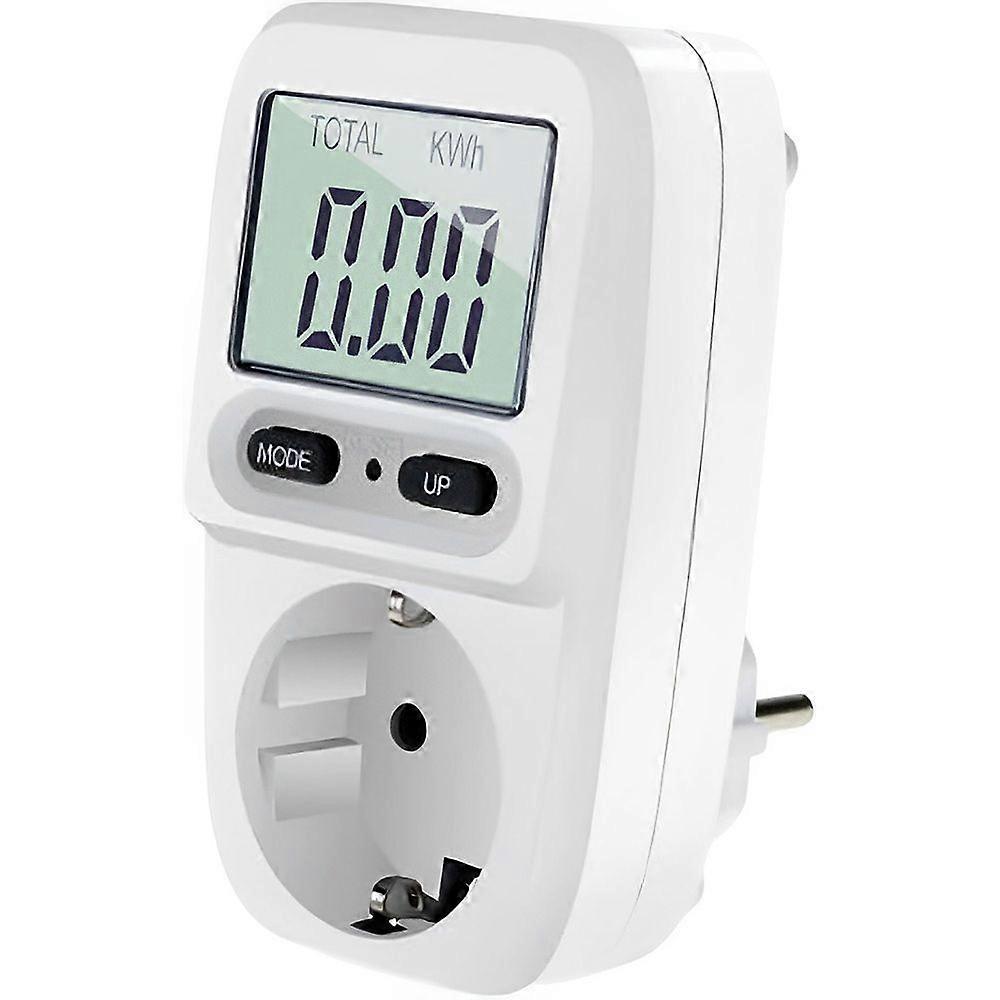 EU plugElectricity meter for socket, power consumption meter, energy cost meter with monitoring modes, overload warning, energy meter for home, 3680W