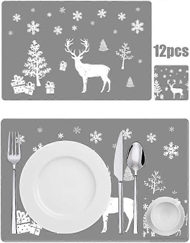 Christmas placemat, red Noel placemat, rectangular PVC Placemats