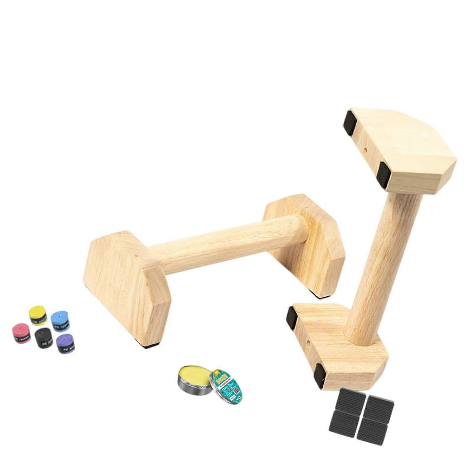 2 Adet Ahşap Pushup Barlar Vücut Geliştirme Jimnastiği için Jimnastik Ekipmanları