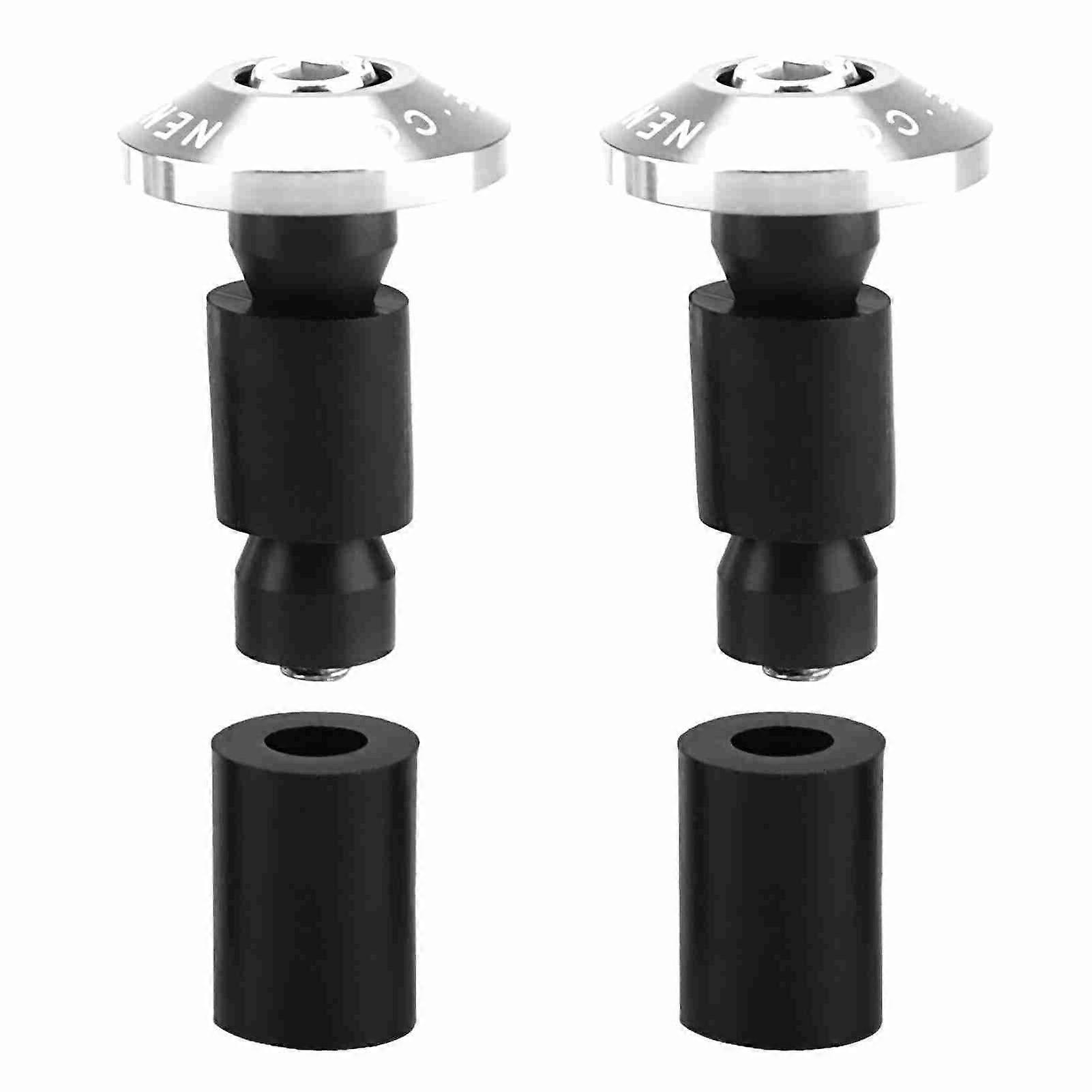 22mm 7/8inch Motorcycle Handlebar End Slider Plug Caps for Racing ATV Offroad Silver Bar End Plug Cap