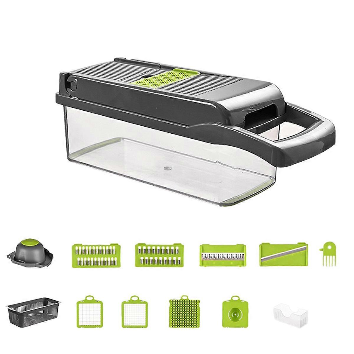 Multifunctional Vegetable Chopper with 8 Blades, Includes Container