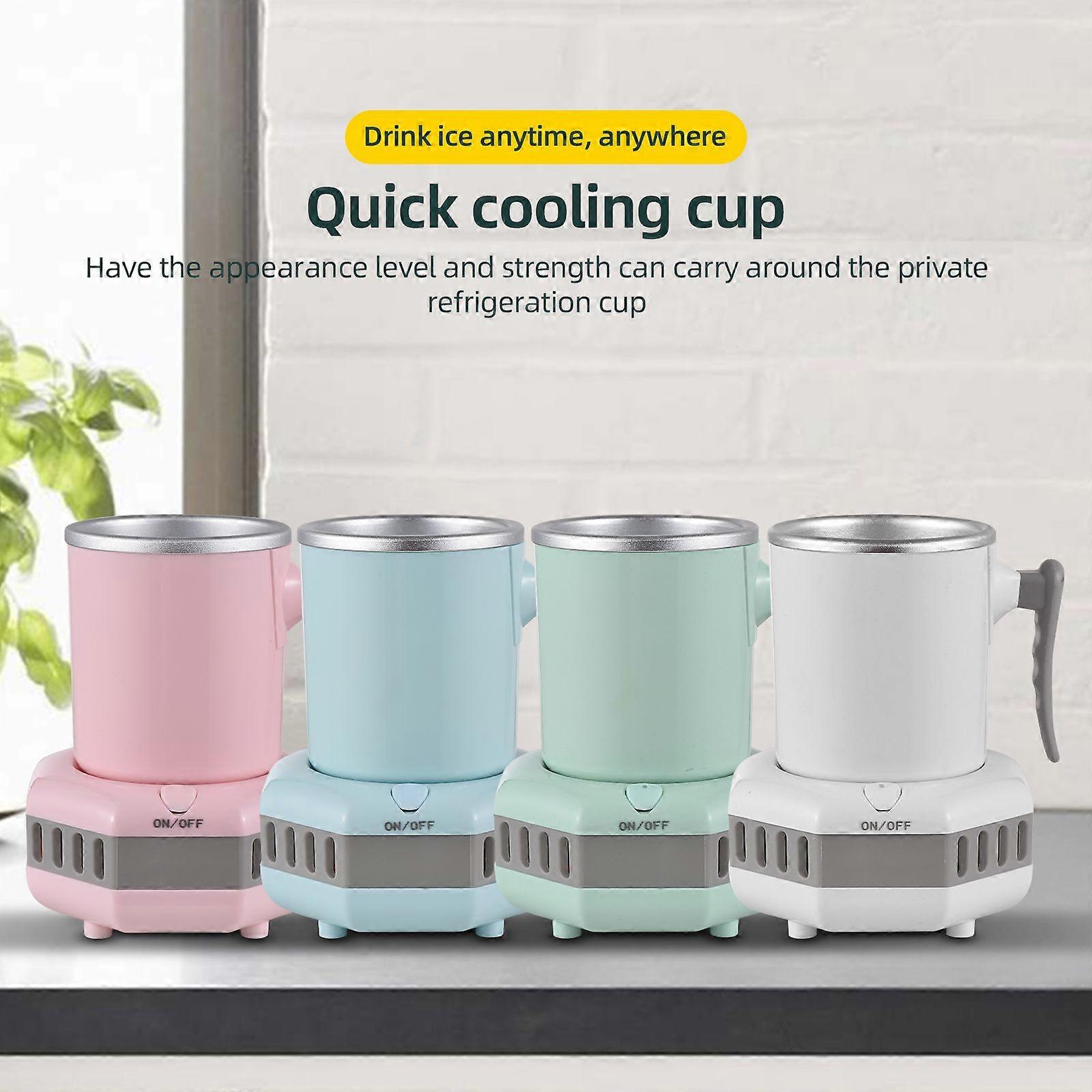 Aluminum Beverage Cooler and Mug Warmer with Handle for Desk 15oz Portable Electric Bottle Can Cooler Warmer for Coffee Beer Wine Juice Milk One Click