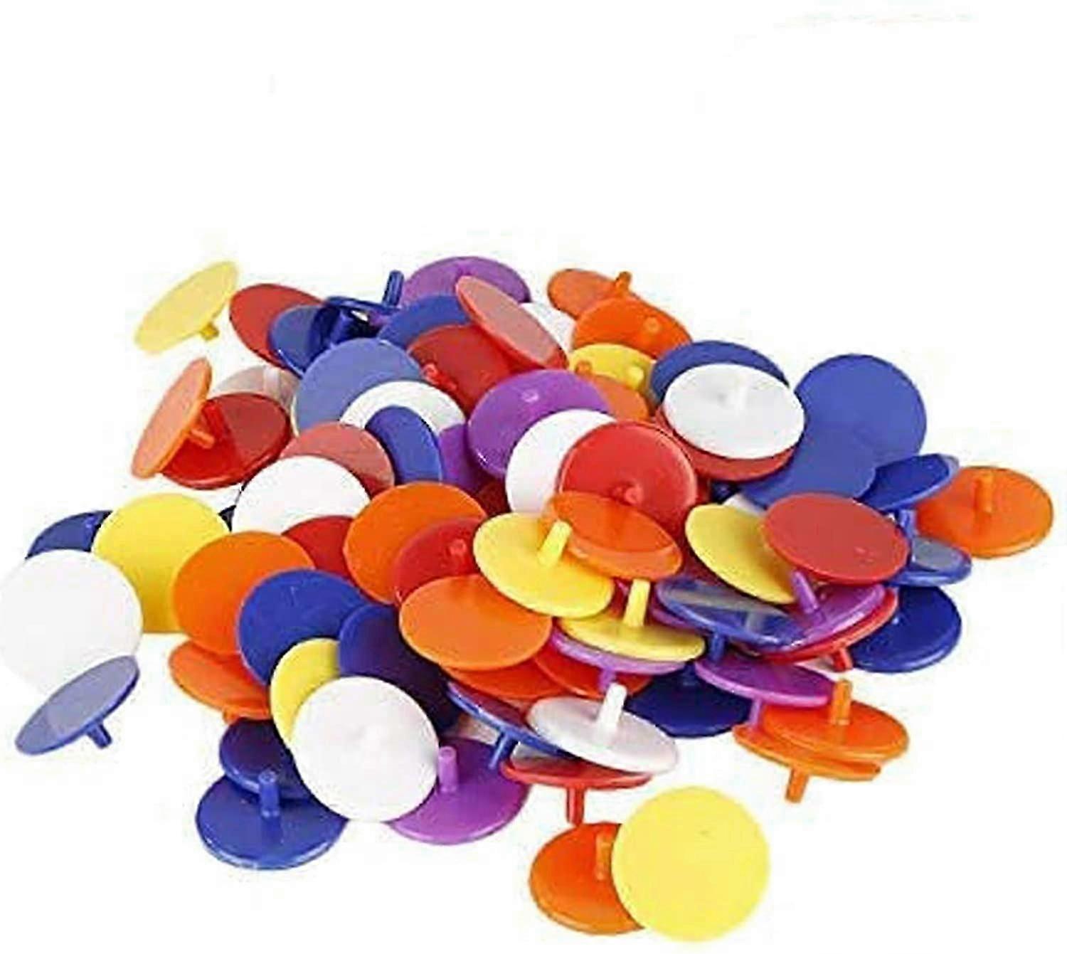 50 Pack Golf Position Markers, 24mm Plastic Flat Round Golf Markers, (Random Colors)