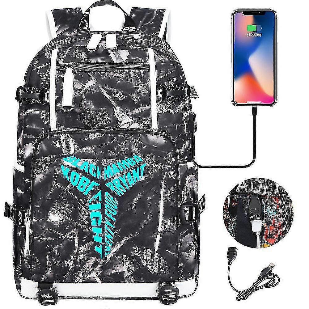 Ko Be Basketball Usb Hommes Et Femmes Casual Sac à dos Compartiment Ordinateur ÉcoleSac Adolescents-3