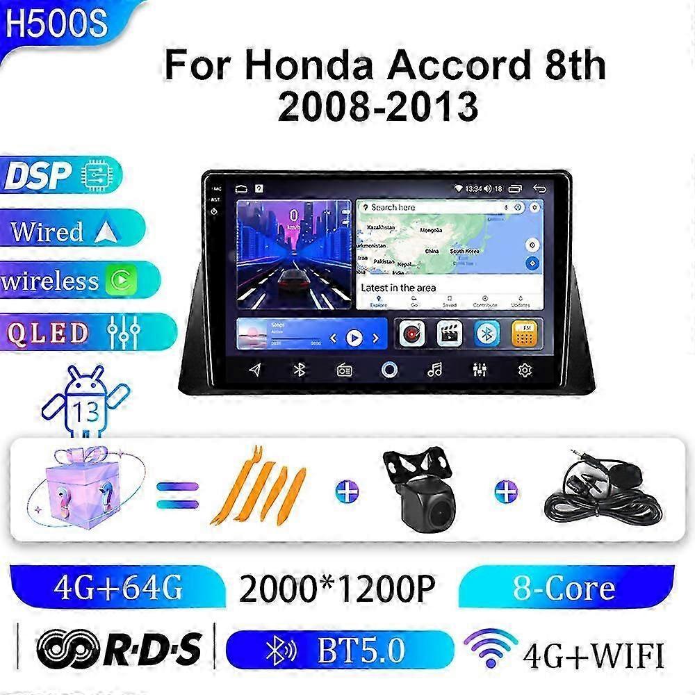 Suitable for Honda's eighth generation Accord car 08-13 in car Android large screen navigator GPS navigation all-in-one machine-2K