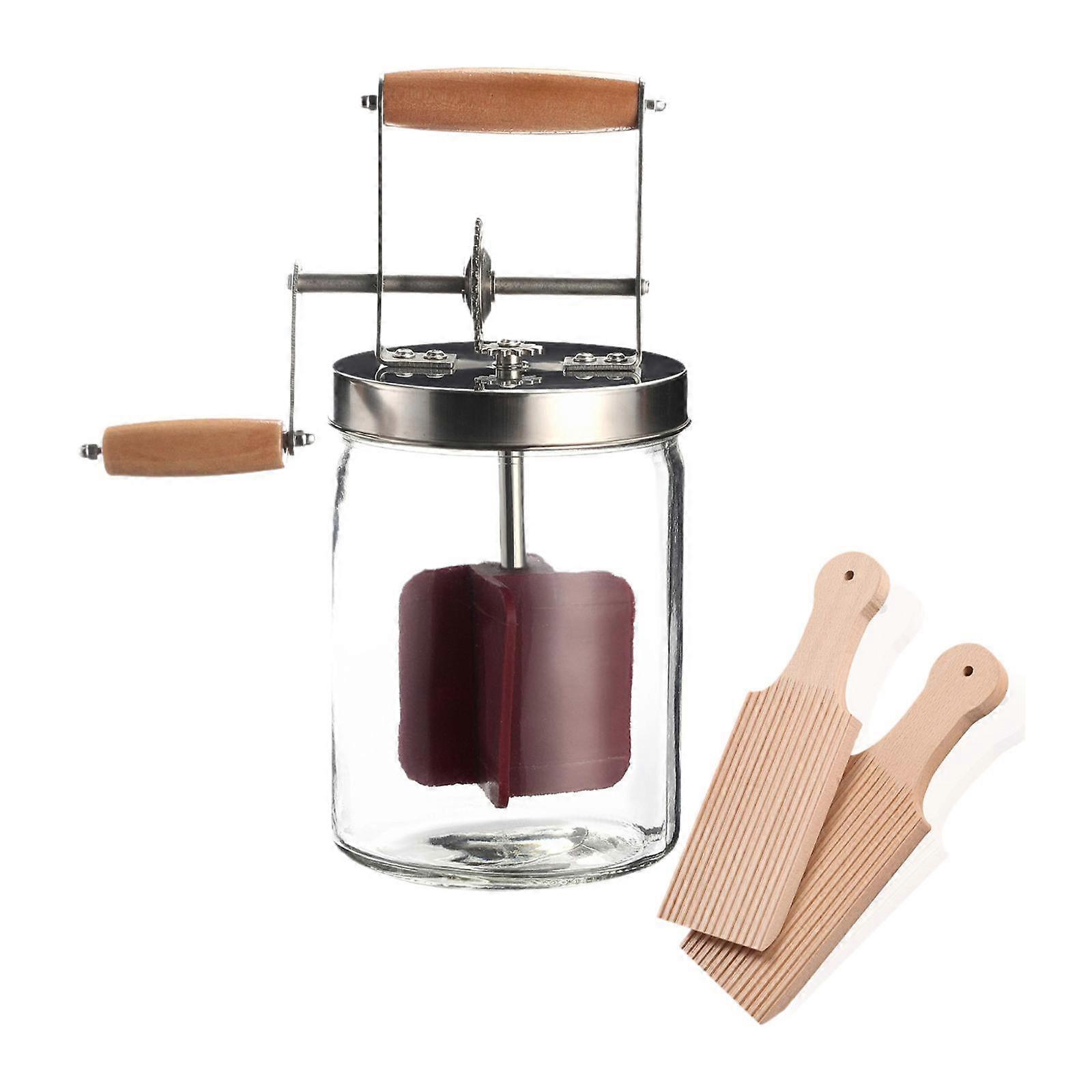 Hand Crank Butter Churner Cream Mixer with Recipe Book Homemade Butter Maker
