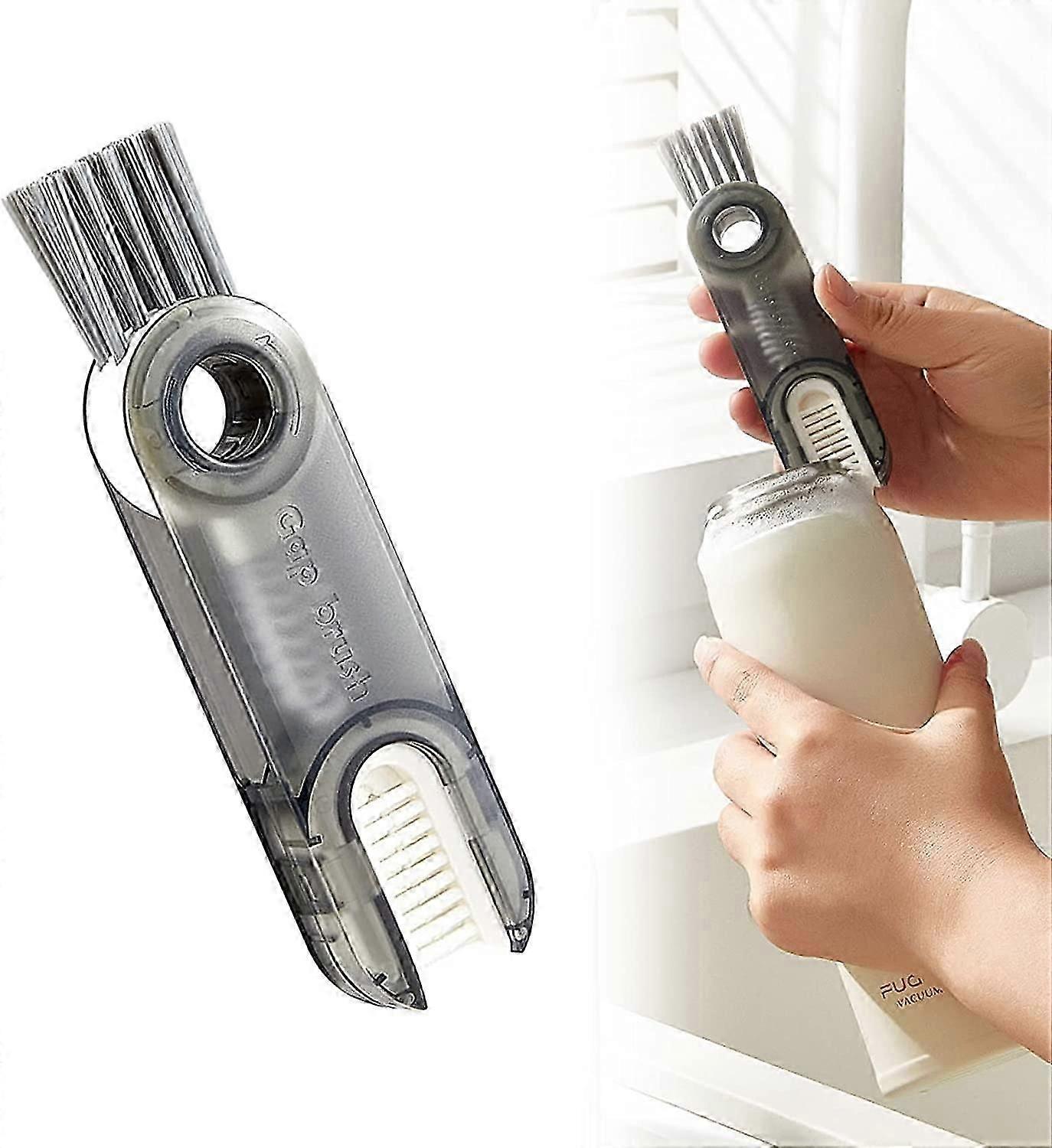 high quality3 In 1 Tiny Bottle Cup Lid Detail Brush Straw Cleaner Tools, Multi-Functional Crevice Cleaning Brush