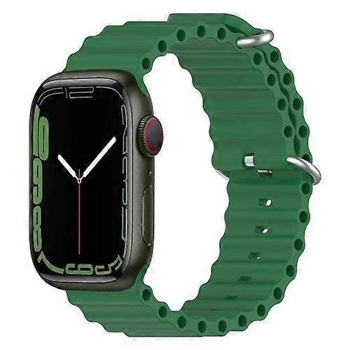 Ocean Silicone Watch Band for Apple Watch Series 8&7 41mm / SE 2&6&SE&5&4 40mm / 3&2&1 38mm