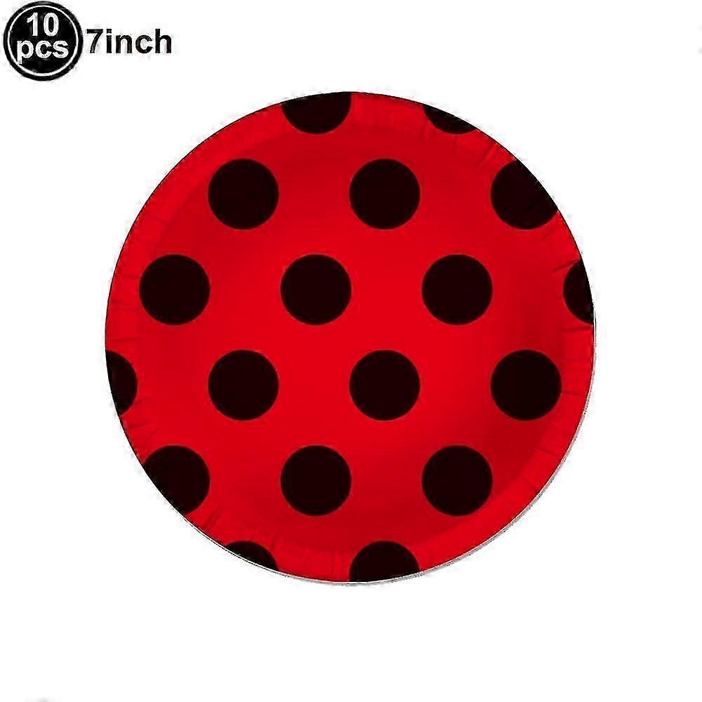 النقاط السوداء الحمراء الخنفساء موضوع حزب ديكور أدوات المائدة المتاح مفرش المائدة البولكا دوت لوحات كوب استحمام الطفل فتاة لوازم عيد ميلاد