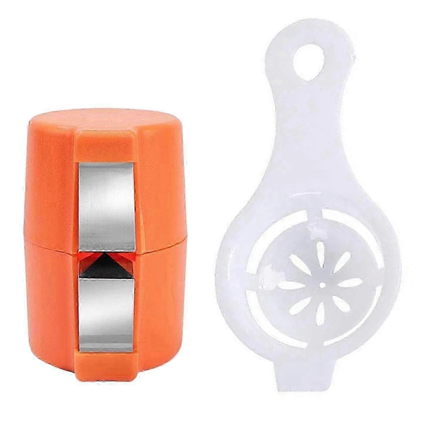 2pcs Eggshell Opener Tool Egg Shell Cracker Stainless Steel Egg Peeler Portable Egg Tool-good  Orange